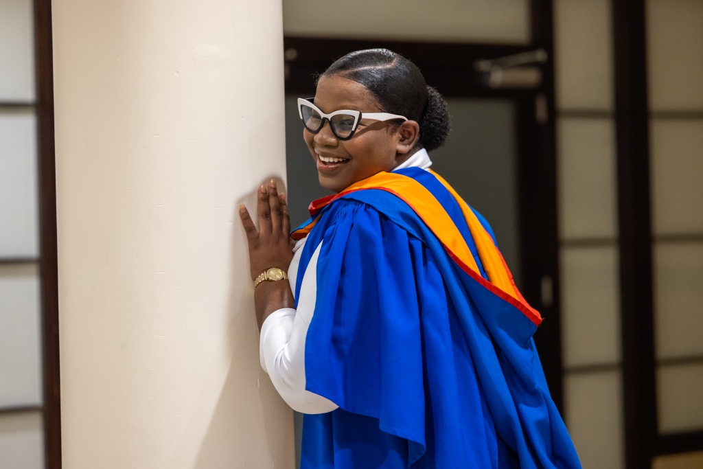 Blue Gown — Pillar Graduate Portrait